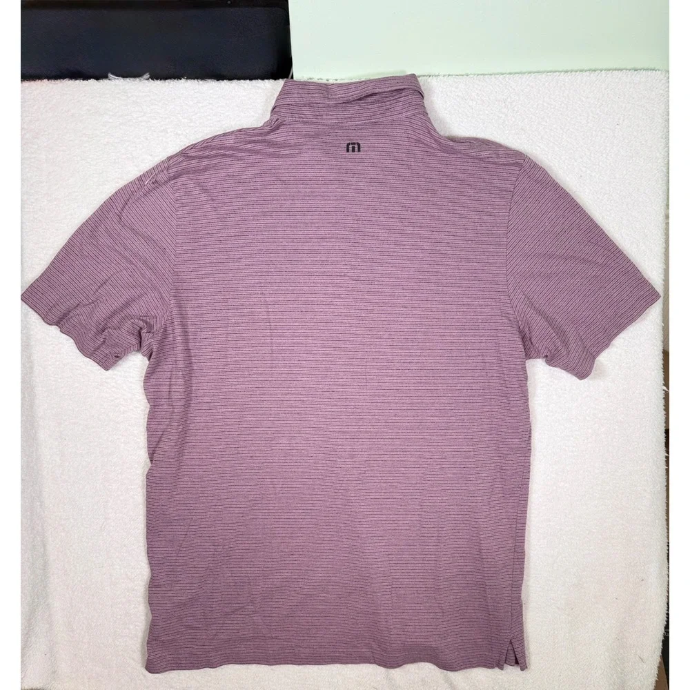 Lot of 2 Travis Mathew Mens XL Polo‎ Shirts Purple Striped Pima Cotton 1MU175